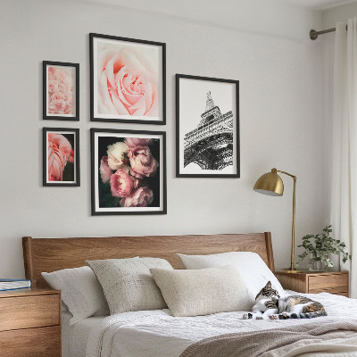 Framed photo set Roses Eiffel Tower Romanticism