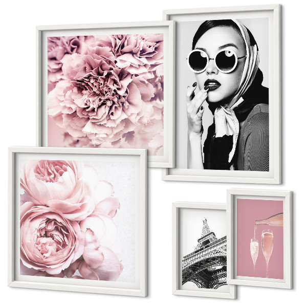 Gallery wall Stylish portraits of rose flowers