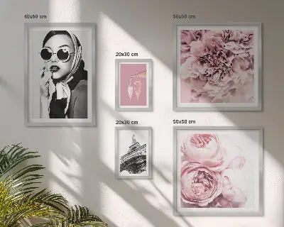 Gallery wall stylish rose flower portraits