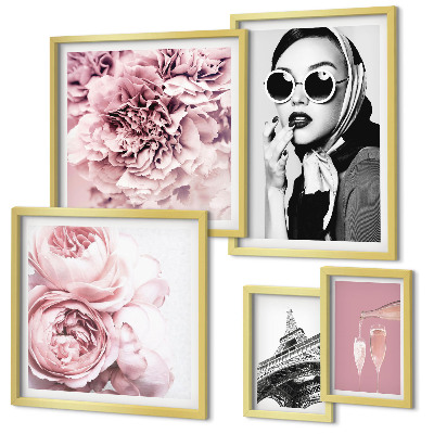 Gallery wall Stylish portraits of rose flowers