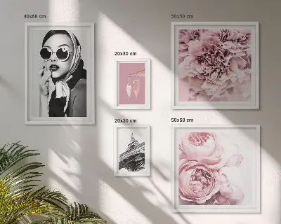 Gallery wall stylish rose flower portraits