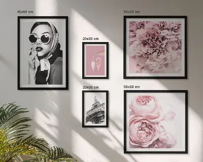 Gallery wall stylish rose flower portraits