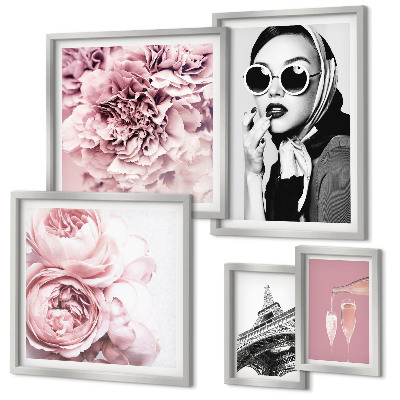 Gallery wall Stylish portraits of rose flowers