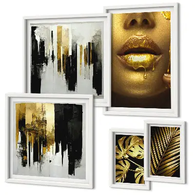 Framed photo set glamour style plants and faces