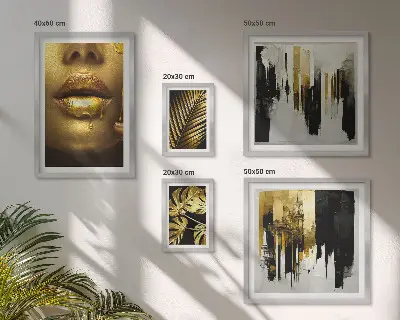 Framed photo set glamour style plants and faces