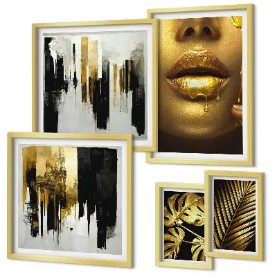 Framed photo set glamour style plants and faces