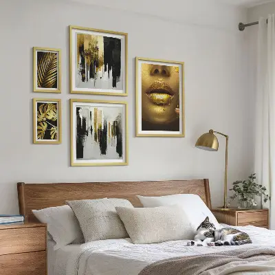 Framed photo set glamour style plants and faces