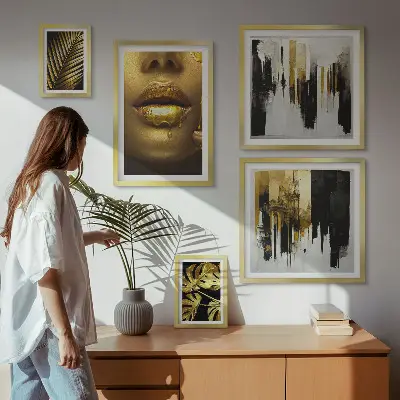 Framed photo set glamour style plants and faces