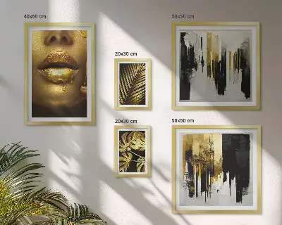 Framed photo set glamour style plants and faces