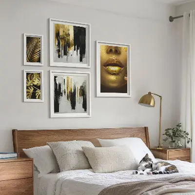 Framed photo set glamour style plants and faces