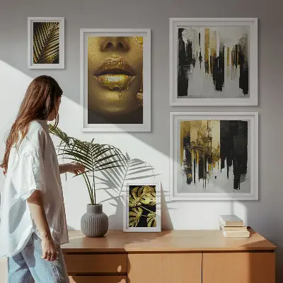 Framed photo set glamour style plants and faces