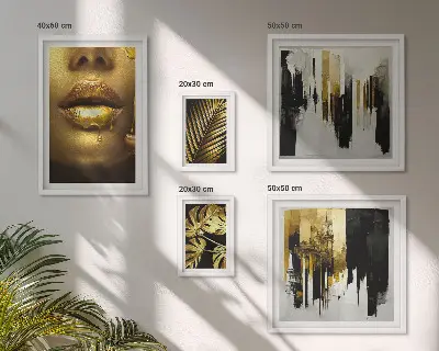 Framed photo set glamour style plants and faces