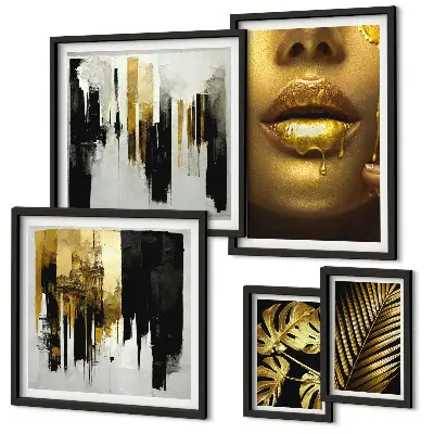 Framed photo set glamour style plants and faces