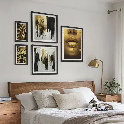 Framed photo set glamour style plants and faces