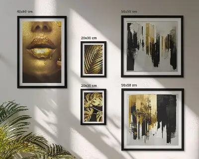 Framed photo set glamour style plants and faces