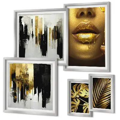 Framed photo set glamour style plants and faces
