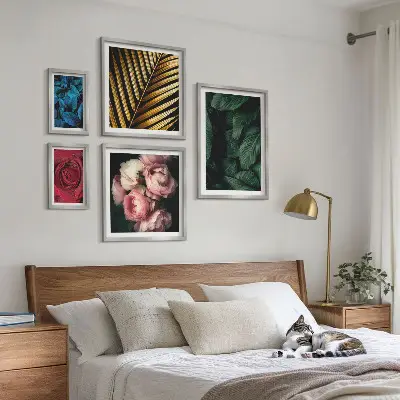 Plant floral motifs wall art set of 5 pieces