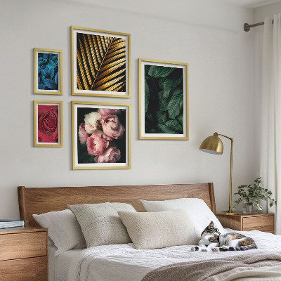 Set of 5 wall art pieces Plant floral motifs