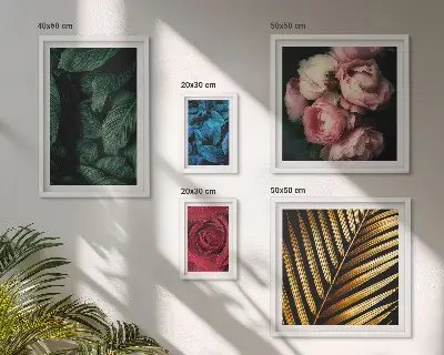 Plant floral motifs wall art set of 5 pieces