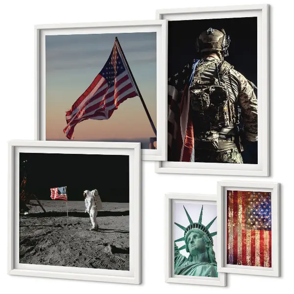 American Symbolism of History Wall Art set of 5 pieces