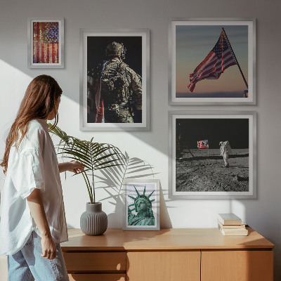 Set of 5 wall art pieces American symbolism of history