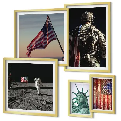 American Symbolism of History Wall Art set of 5 pieces