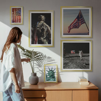 Set of 5 wall art pieces American symbolism of history