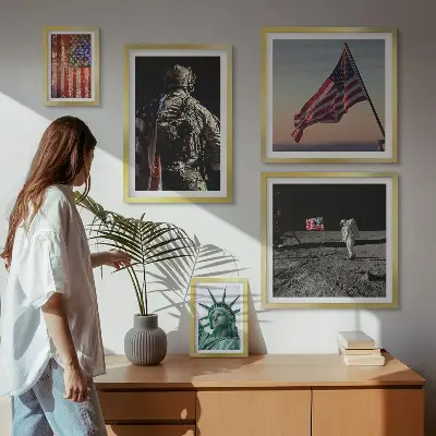 American Symbolism of History Wall Art set of 5 pieces