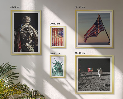 Set of 5 wall art pieces American symbolism of history