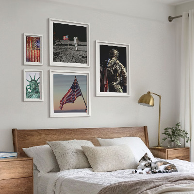 Set of 5 wall art pieces American symbolism of history