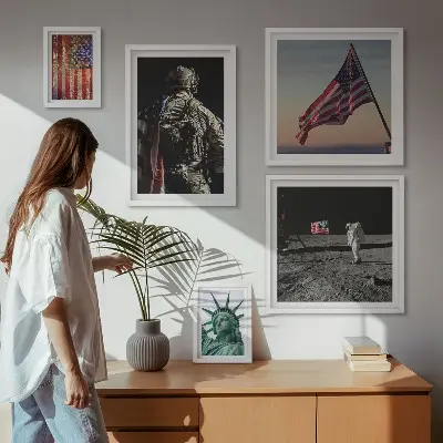 American Symbolism of History Wall Art set of 5 pieces