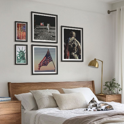 Set of 5 wall art pieces American symbolism of history