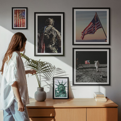 Set of 5 wall art pieces American symbolism of history