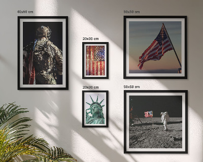 Set of 5 wall art pieces American symbolism of history