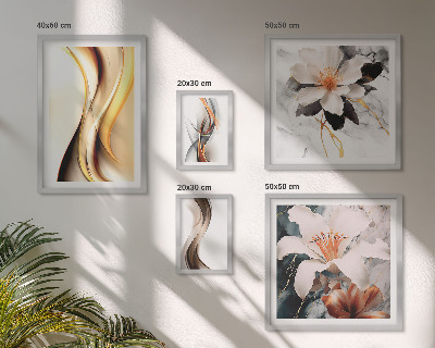 Framed photo set Stylish abstract flowers