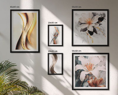 Framed photo set Stylish abstract flowers