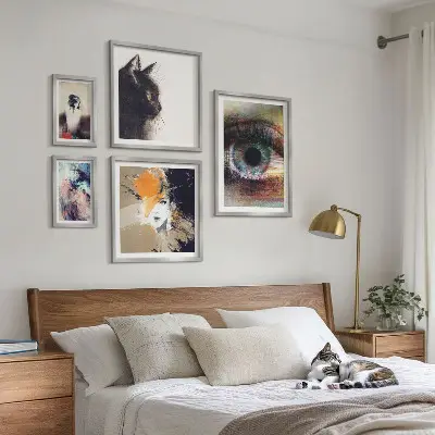 Modern abstract portrait wall art set set of 5 pieces