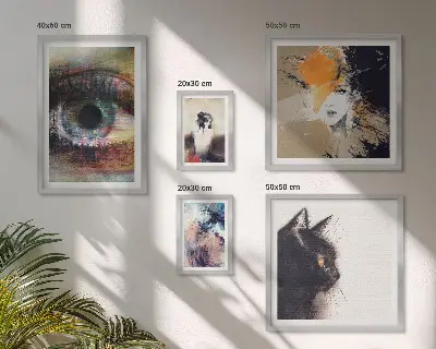 Modern abstract portrait wall art set set of 5 pieces
