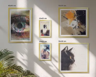 Modern abstract portrait wall art set set of 5 pieces