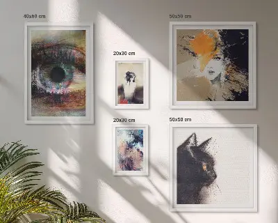 Modern abstract portrait wall art set set of 5 pieces