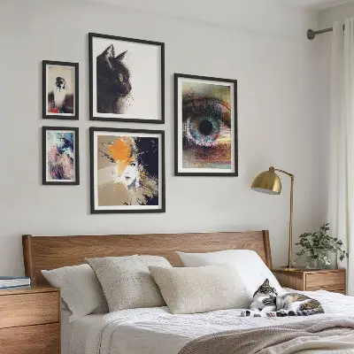 Modern abstract portrait wall art set set of 5 pieces