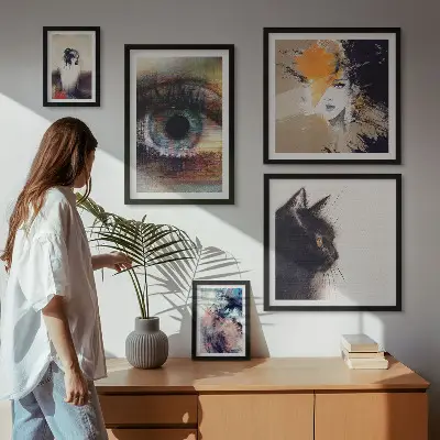 Modern abstract portrait wall art set set of 5 pieces