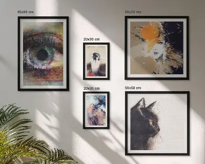 Modern abstract portrait wall art set set of 5 pieces