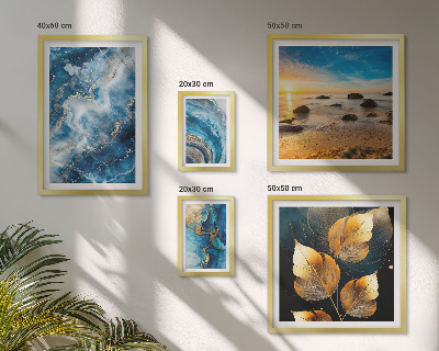 Gallery wall Abstract blue landscapes