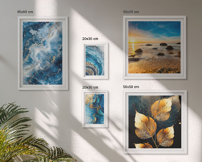 Gallery wall Abstract blue landscapes