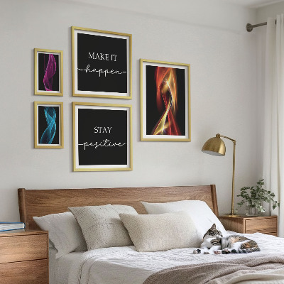 Set of 5 wall art pieces Quotes, light patterns, inspirations
