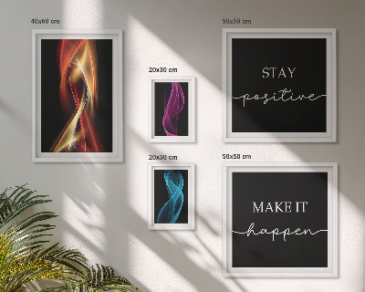 Set of 5 wall art pieces Quotes, light patterns, inspirations
