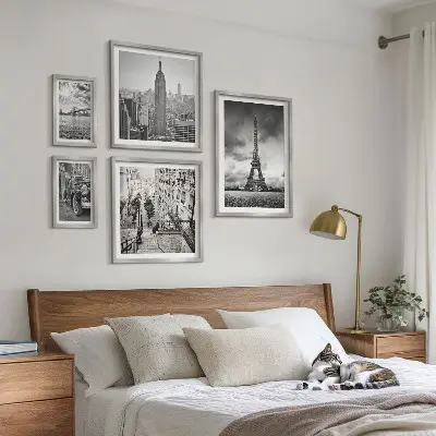 Gallery wall city landscapes and architectural icons
