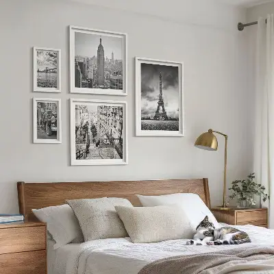 Gallery wall city landscapes and architectural icons