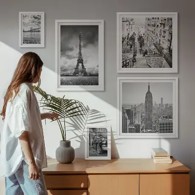 Gallery wall city landscapes and architectural icons